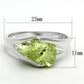 MALOS646 - Silver 925 Sterling Silver Ring with AAA Grade CZ  in Apple Green color