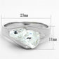 MALOS650 - Silver 925 Sterling Silver Ring with AAA Grade CZ  in Clear
