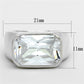 MALOS671 - Silver 925 Sterling Silver Ring with AAA Grade CZ  in Clear