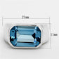 MALOS673 - Silver 925 Sterling Silver Ring with Synthetic Spinel in Sea Blue