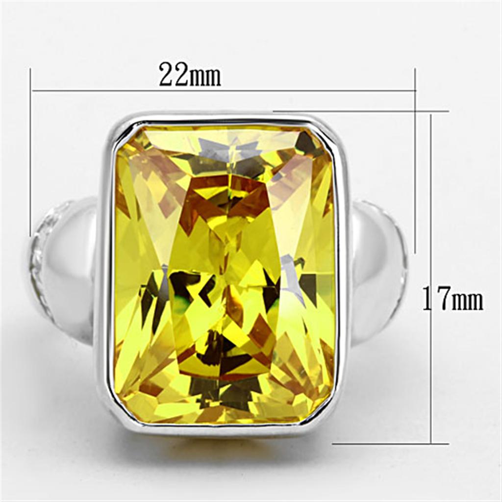 MALOS680 - Silver 925 Sterling Silver Ring with AAA Grade CZ  in Topaz