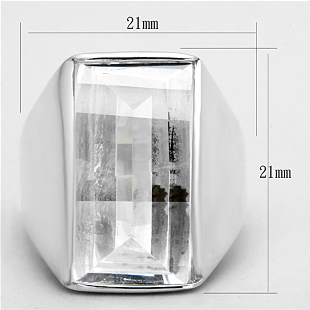 MALOS690 - Silver 925 Sterling Silver Ring with AAA Grade CZ  in Clear