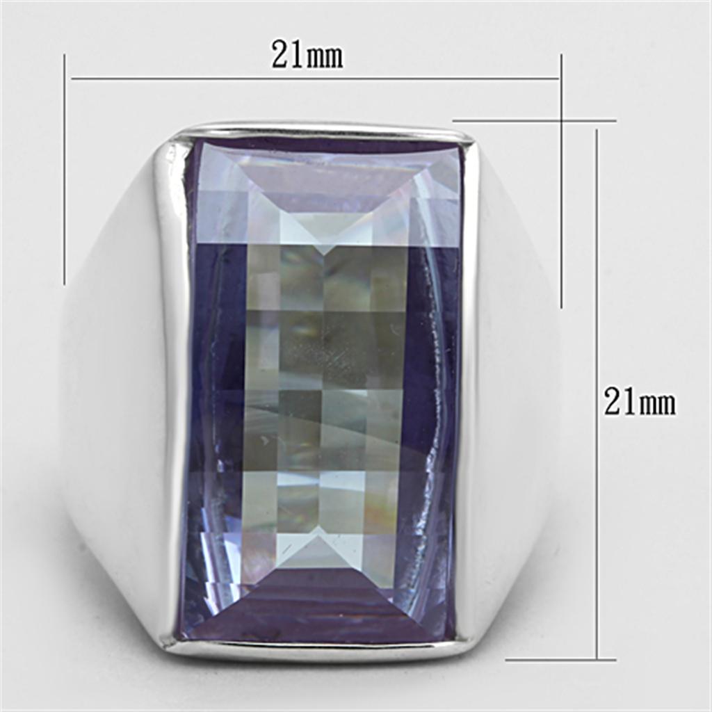 MALOS692 - Silver 925 Sterling Silver Ring with AAA Grade CZ  in Light Amethyst