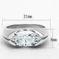 MALOS704 - Silver 925 Sterling Silver Ring with AAA Grade CZ  in Clear