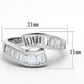 MALOS705 - Silver 925 Sterling Silver Ring with AAA Grade CZ  in Clear