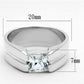 MALOS708 - Silver 925 Sterling Silver Ring with AAA Grade CZ  in Clear