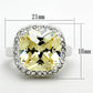 MALOS718 - Silver 925 Sterling Silver Ring with AAA Grade CZ  in Citrine Yellow