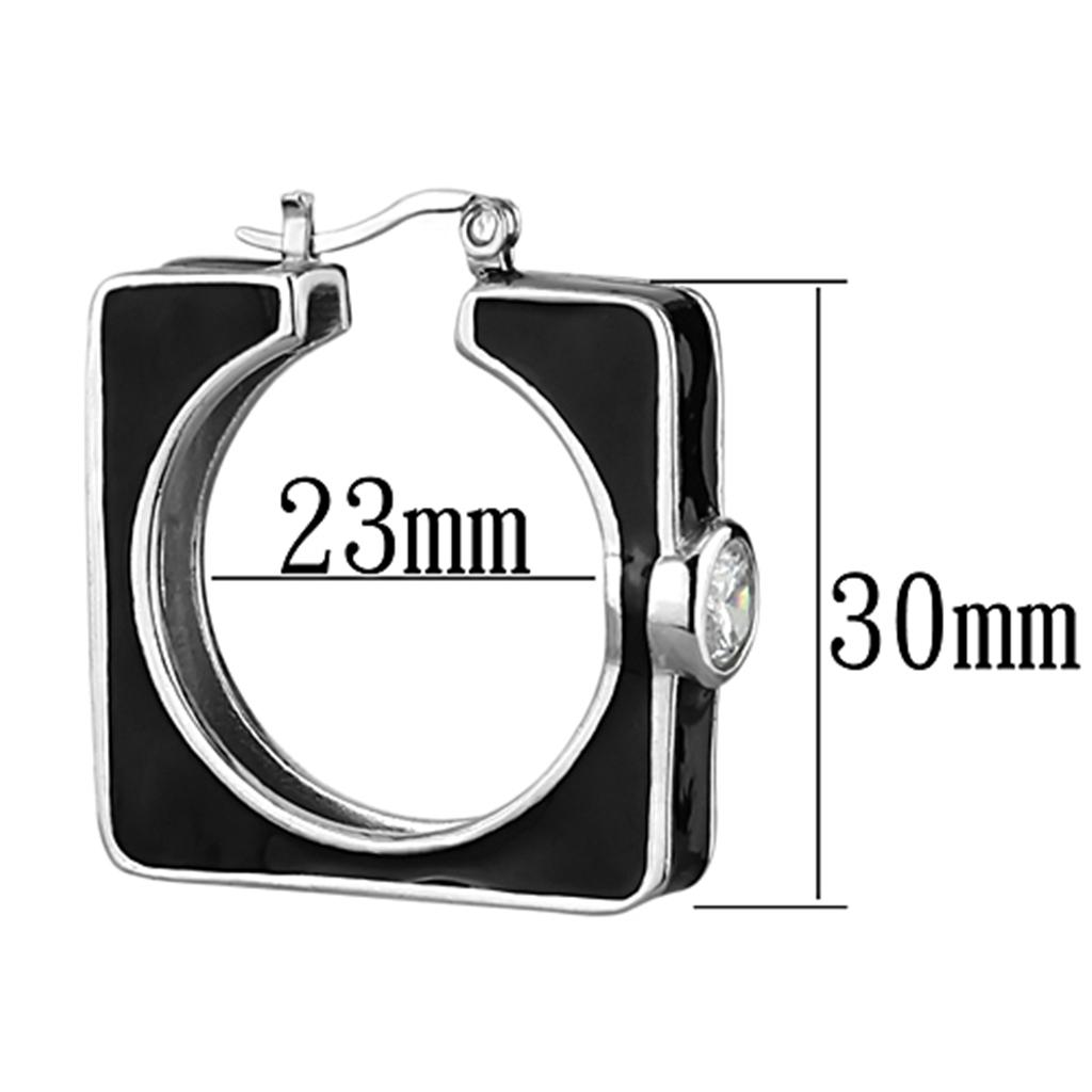 MALOS754 - Rhodium 925 Sterling Silver Earrings with AAA Grade CZ  in Clear
