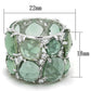 MALOS764 - Rhodium 925 Sterling Silver Ring with Synthetic Synthetic Glass in Emerald