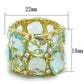 MALOS766 - Gold 925 Sterling Silver Ring with Synthetic Synthetic Glass in Sea Blue