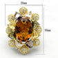 MALOS771 - Gold 925 Sterling Silver Ring with Synthetic Synthetic Glass in Champagne
