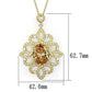 MALOS784 - Gold 925 Sterling Silver Chain Pendant with AAA Grade CZ  in Champagne