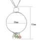 MALOS796 - Silver 925 Sterling Silver Necklace with Synthetic Glass Bead in Multi Color