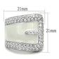 MALOS804 - Rhodium 925 Sterling Silver Ring with AAA Grade CZ  in Clear