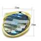 MALOS826 - Gold 925 Sterling Silver Ring with Synthetic Synthetic Glass in Sea Blue
