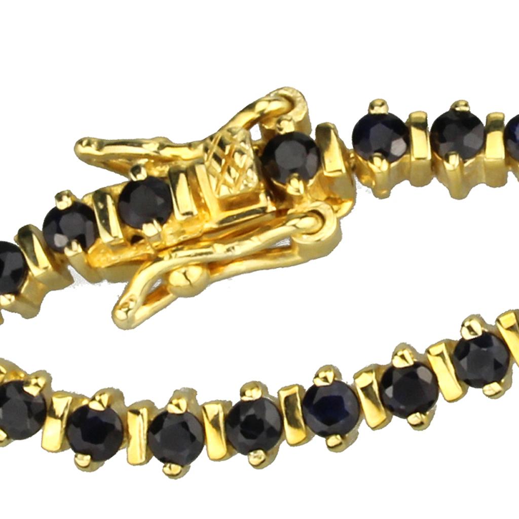 MALOS838 - Gold 925 Sterling Silver Bracelet with AAA Grade CZ  in Jet