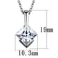 MALOS849 - Rhodium 925 Sterling Silver Necklace with AAA Grade CZ  in Clear