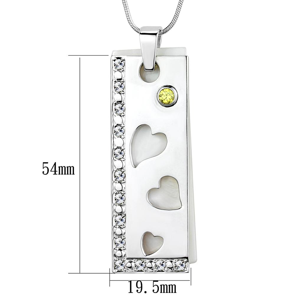 MALOS858 - Silver 925 Sterling Silver Necklace with Precious Stone Conch in White