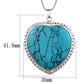 MALOS861 - Silver 925 Sterling Silver Necklace with Synthetic Turquoise in Sea Blue