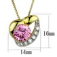 MALOS868 - Gold+Rhodium 925 Sterling Silver Necklace with AAA Grade CZ  in Rose