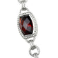 MALOS877 - Rhodium 925 Sterling Silver Necklace with AAA Grade CZ  in Garnet