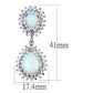 MALOS879 - Rhodium 925 Sterling Silver Earrings with Semi-Precious Opal in Aurora Borealis (Rainbow Effect)