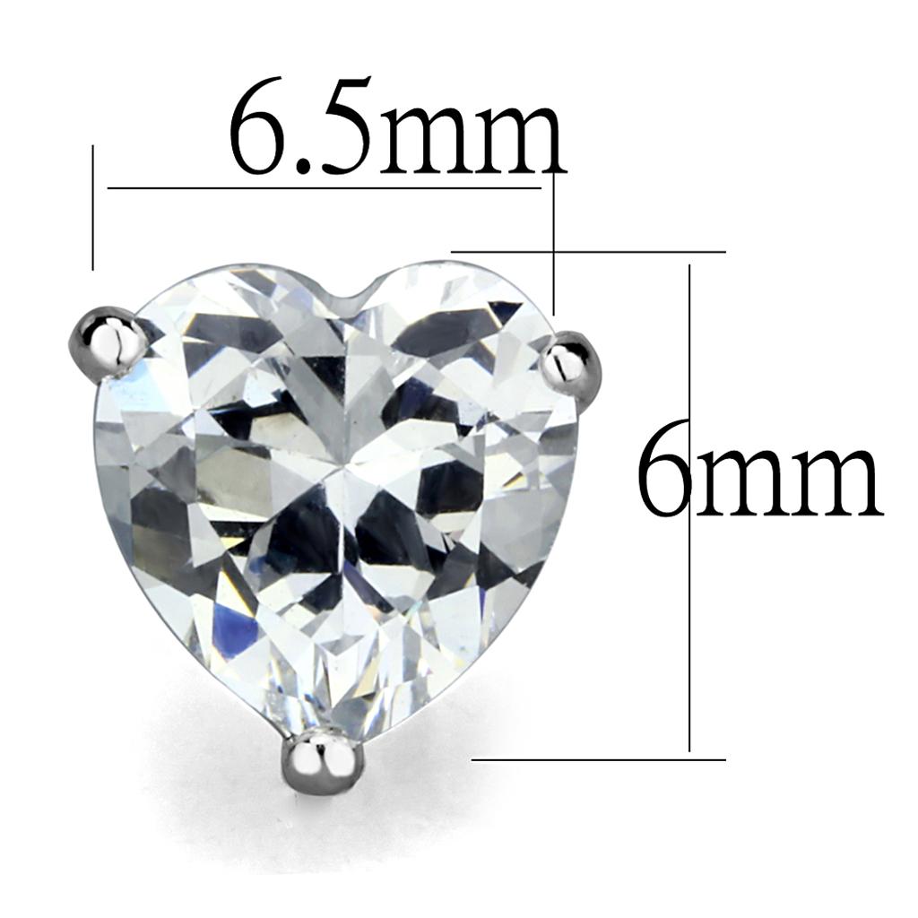 MALOS883 - Rhodium 925 Sterling Silver Earrings with AAA Grade CZ  in Clear