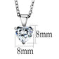 MALOS888 - Rhodium 925 Sterling Silver Chain Pendant with AAA Grade CZ  in Clear