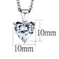 MALOS889 - Rhodium 925 Sterling Silver Chain Pendant with AAA Grade CZ  in Clear