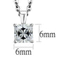 MALOS893 - Rhodium 925 Sterling Silver Chain Pendant with AAA Grade CZ  in Clear