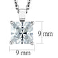 MALOS895 - Rhodium 925 Sterling Silver Chain Pendant with AAA Grade CZ  in Clear