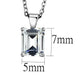 MALOS896 - Rhodium 925 Sterling Silver Chain Pendant with AAA Grade CZ  in Clear