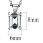 MALOS897 - Rhodium 925 Sterling Silver Chain Pendant with AAA Grade CZ  in Clear