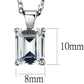 MALOS898 - Rhodium 925 Sterling Silver Chain Pendant with AAA Grade CZ  in Clear