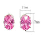 MALOAS1369 - Sterling Silver Earrings with AAA Grade CZ in Pink