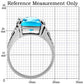 MATK021 - High polished (no plating) Stainless Steel Ring with Synthetic Synthetic Glass in Sea Blue