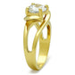 MATK066G - IP Gold(Ion Plating) Stainless Steel Ring with AAA Grade CZ  in Clear