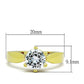 MATK071G - IP Gold(Ion Plating) Stainless Steel Ring with AAA Grade CZ  in Clear