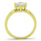 MATK071G - IP Gold(Ion Plating) Stainless Steel Ring with AAA Grade CZ  in Clear