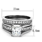 MATK0W383 - High polished (no plating) Stainless Steel Ring with AAA Grade CZ  in Clear
