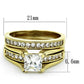MATK0W384 - IP Gold(Ion Plating) Stainless Steel Ring with AAA Grade CZ  in Clear