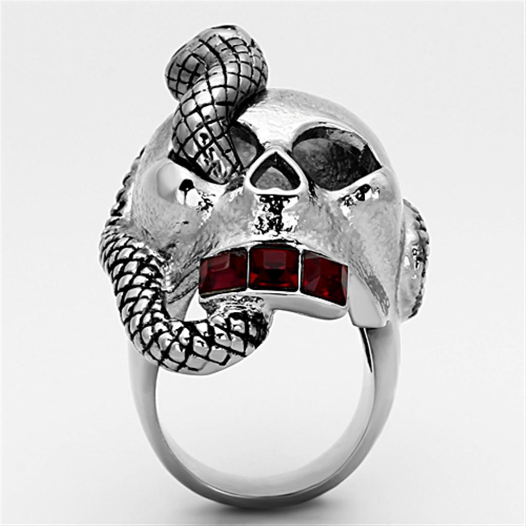 MATK1038 - High polished (no plating) Stainless Steel Ring with Top Grade Crystal  in Multi Color