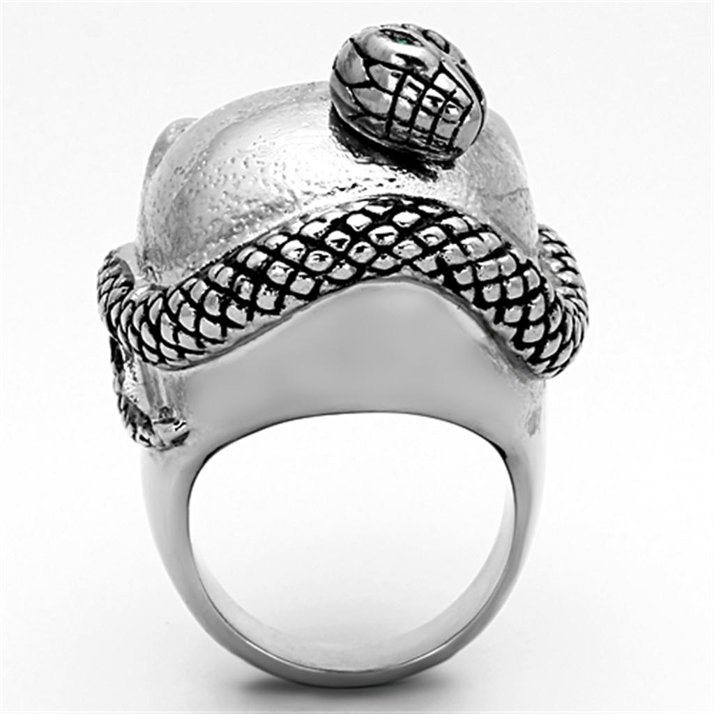 MATK1038 - High polished (no plating) Stainless Steel Ring with Top Grade Crystal  in Multi Color
