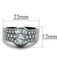 MATK10528 - High polished (no plating) Stainless Steel Ring with AAA Grade CZ  in Clear