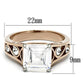MATK1059 - Two-Tone IP Rose Gold Stainless Steel Ring with AAA Grade CZ  in Clear