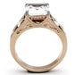 MATK1059 - Two-Tone IP Rose Gold Stainless Steel Ring with AAA Grade CZ  in Clear