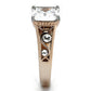 MATK1059 - Two-Tone IP Rose Gold Stainless Steel Ring with AAA Grade CZ  in Clear