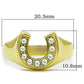 MATK10616G - IP Gold(Ion Plating) Stainless Steel Ring with Top Grade Crystal  in Clear