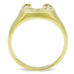 MATK10616G - IP Gold(Ion Plating) Stainless Steel Ring with Top Grade Crystal  in Clear