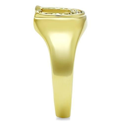 MATK10616G - IP Gold(Ion Plating) Stainless Steel Ring with Top Grade Crystal  in Clear